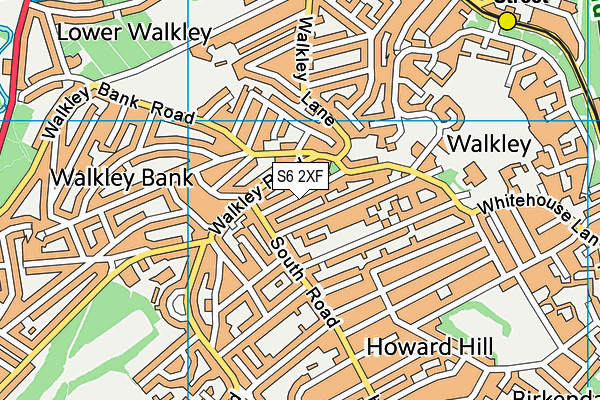 S6 2XF map - OS VectorMap District (Ordnance Survey)