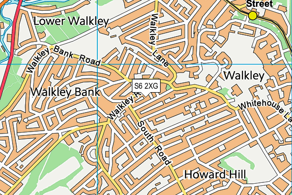 S6 2XG map - OS VectorMap District (Ordnance Survey)