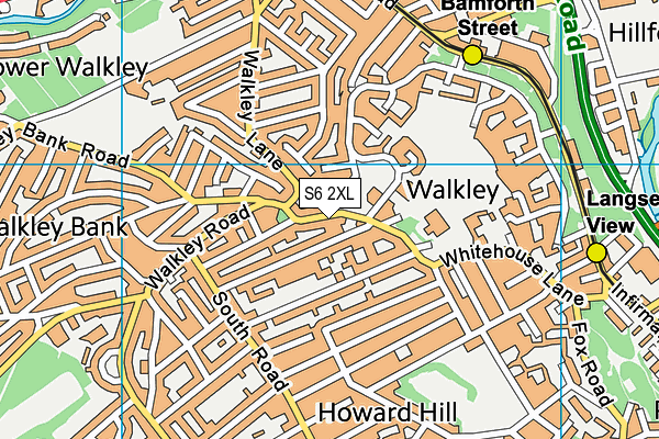 S6 2XL map - OS VectorMap District (Ordnance Survey)