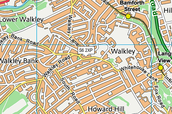 S6 2XP map - OS VectorMap District (Ordnance Survey)