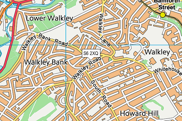 S6 2XQ map - OS VectorMap District (Ordnance Survey)