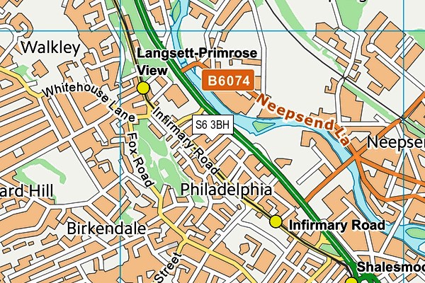 S6 3BH map - OS VectorMap District (Ordnance Survey)