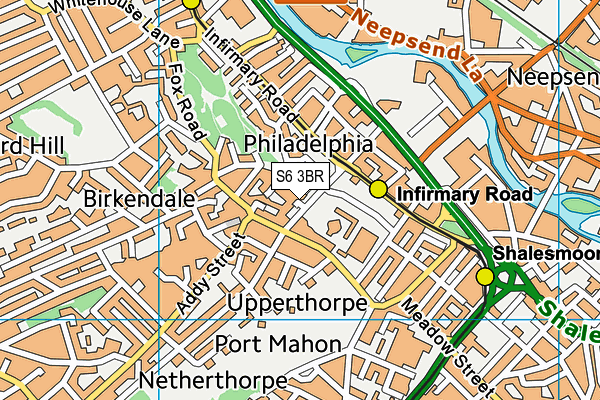 S6 3BR map - OS VectorMap District (Ordnance Survey)