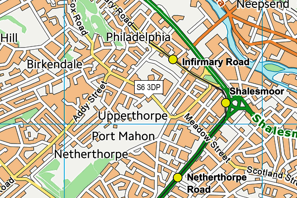 S6 3DP map - OS VectorMap District (Ordnance Survey)