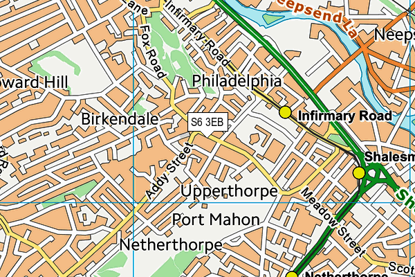S6 3EB map - OS VectorMap District (Ordnance Survey)