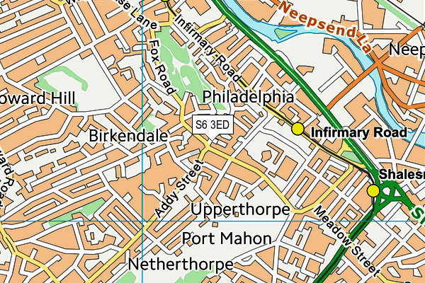 S6 3ED map - OS VectorMap District (Ordnance Survey)