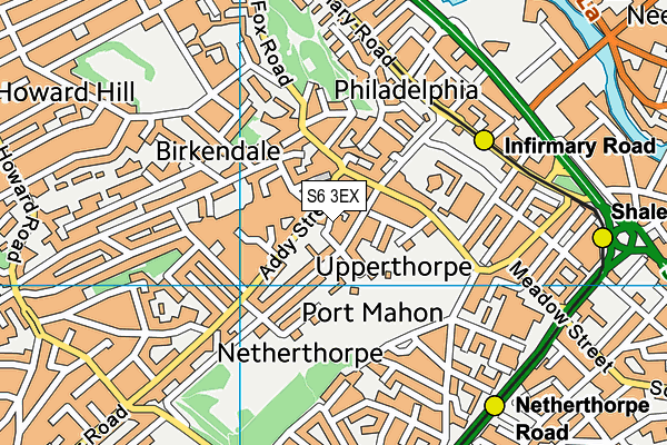 S6 3EX map - OS VectorMap District (Ordnance Survey)