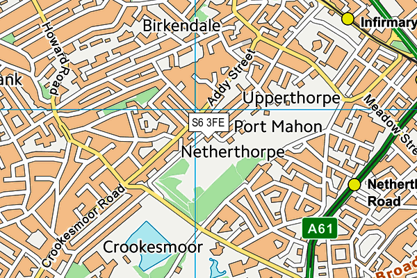 S6 3FE map - OS VectorMap District (Ordnance Survey)
