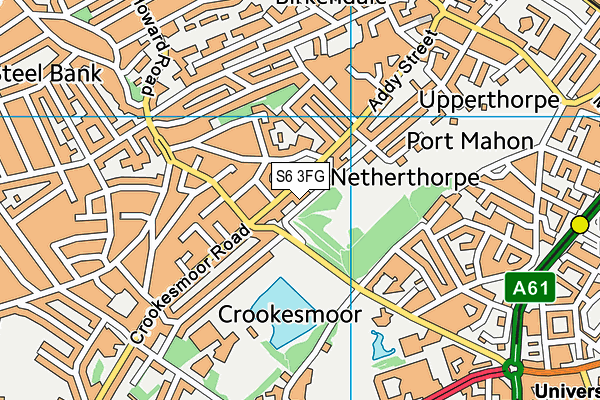 S6 3FG map - OS VectorMap District (Ordnance Survey)