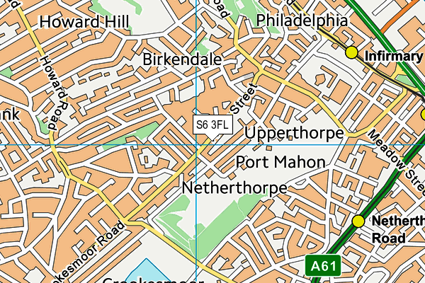 S6 3FL map - OS VectorMap District (Ordnance Survey)