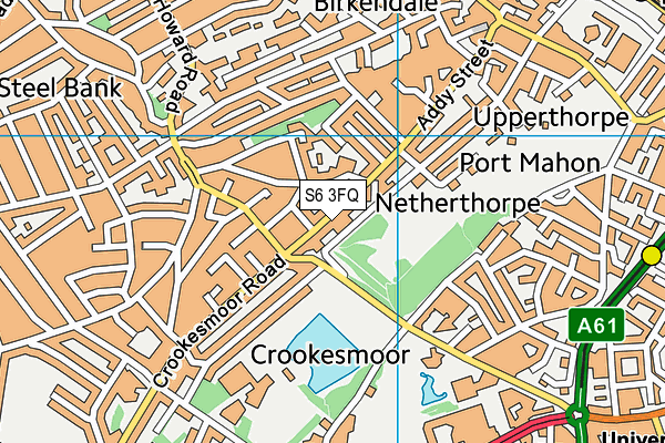 S6 3FQ map - OS VectorMap District (Ordnance Survey)