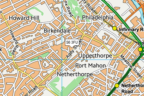 S6 3FU map - OS VectorMap District (Ordnance Survey)