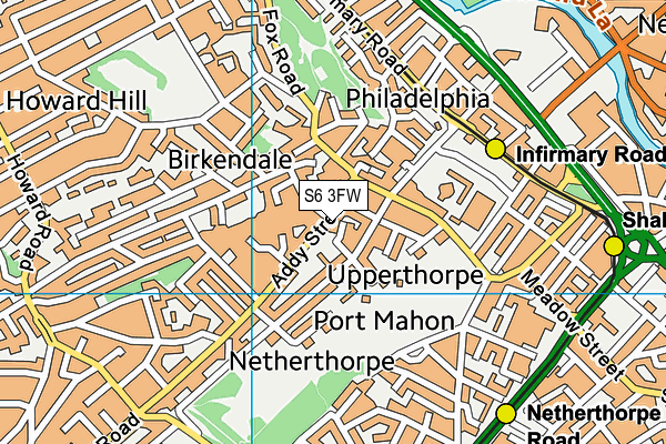 S6 3FW map - OS VectorMap District (Ordnance Survey)