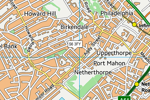 S6 3FY map - OS VectorMap District (Ordnance Survey)