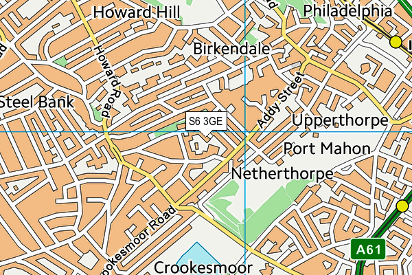 S6 3GE map - OS VectorMap District (Ordnance Survey)