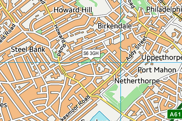 S6 3GH map - OS VectorMap District (Ordnance Survey)