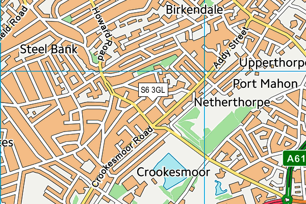 S6 3GL map - OS VectorMap District (Ordnance Survey)