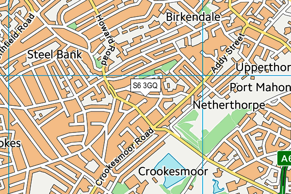 S6 3GQ map - OS VectorMap District (Ordnance Survey)