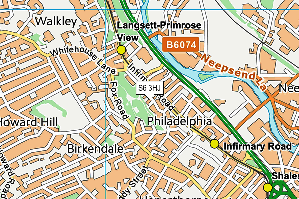 S6 3HJ map - OS VectorMap District (Ordnance Survey)