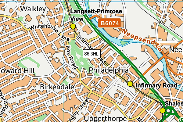 S6 3HL map - OS VectorMap District (Ordnance Survey)