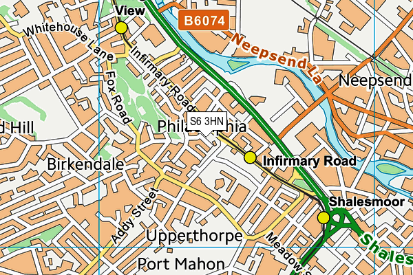 S6 3HN map - OS VectorMap District (Ordnance Survey)
