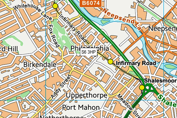 S6 3HP map - OS VectorMap District (Ordnance Survey)