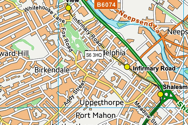 S6 3HQ map - OS VectorMap District (Ordnance Survey)