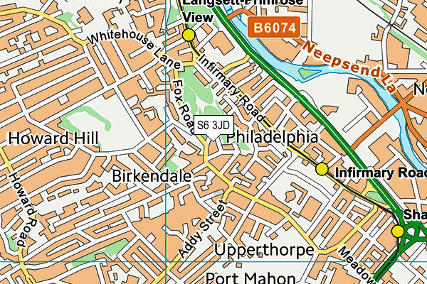 S6 3JD map - OS VectorMap District (Ordnance Survey)