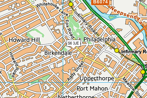 S6 3JE map - OS VectorMap District (Ordnance Survey)