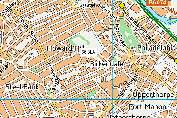 S6 3LA map - OS VectorMap District (Ordnance Survey)