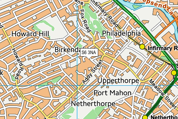 S6 3NA map - OS VectorMap District (Ordnance Survey)