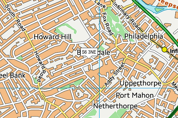 S6 3NE map - OS VectorMap District (Ordnance Survey)