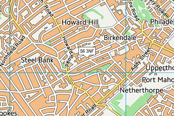 S6 3NF map - OS VectorMap District (Ordnance Survey)