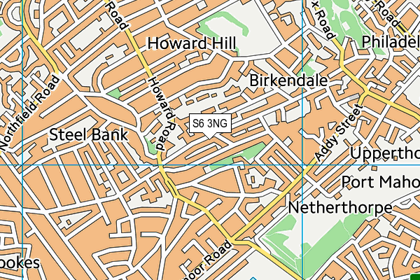 S6 3NG map - OS VectorMap District (Ordnance Survey)