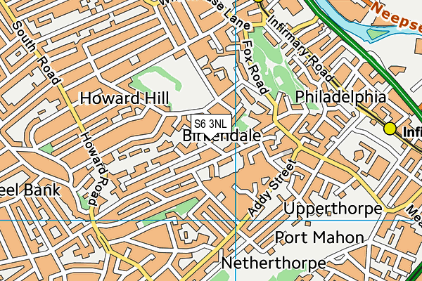 S6 3NL map - OS VectorMap District (Ordnance Survey)