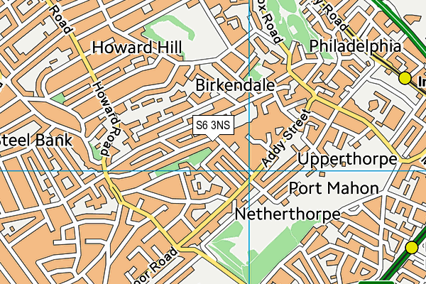 S6 3NS map - OS VectorMap District (Ordnance Survey)
