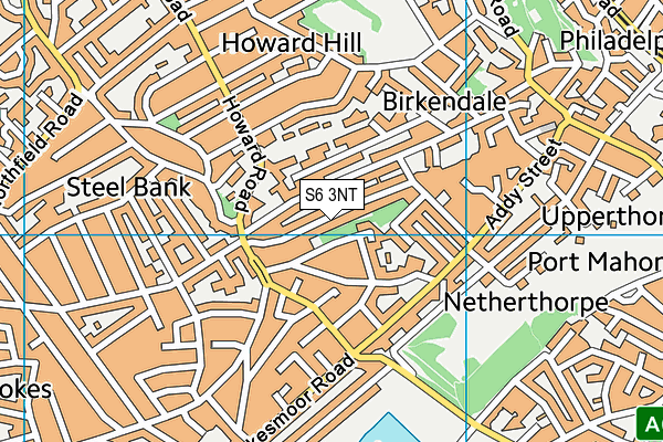 S6 3NT map - OS VectorMap District (Ordnance Survey)