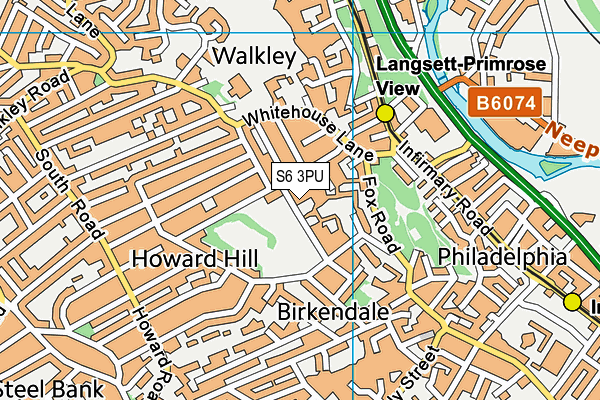 S6 3PU map - OS VectorMap District (Ordnance Survey)