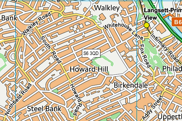 S6 3QD map - OS VectorMap District (Ordnance Survey)