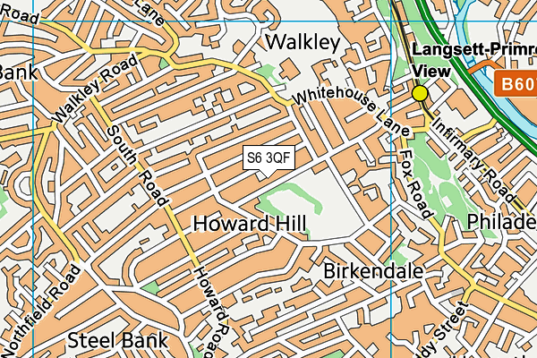 S6 3QF map - OS VectorMap District (Ordnance Survey)