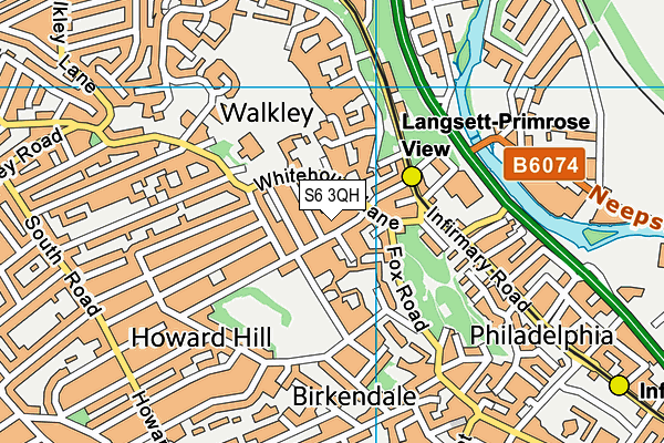 S6 3QH map - OS VectorMap District (Ordnance Survey)