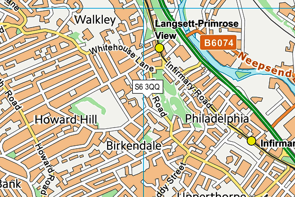 S6 3QQ map - OS VectorMap District (Ordnance Survey)