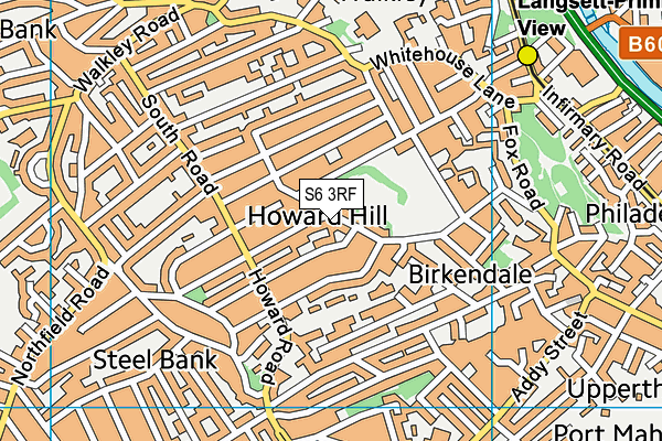 S6 3RF map - OS VectorMap District (Ordnance Survey)