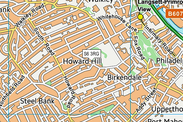 S6 3RG map - OS VectorMap District (Ordnance Survey)
