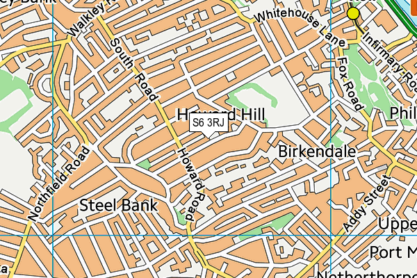 S6 3RJ map - OS VectorMap District (Ordnance Survey)