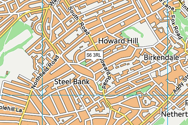 S6 3RL map - OS VectorMap District (Ordnance Survey)