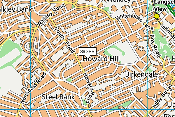 S6 3RR map - OS VectorMap District (Ordnance Survey)