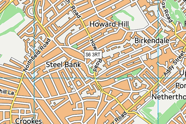 S6 3RT map - OS VectorMap District (Ordnance Survey)