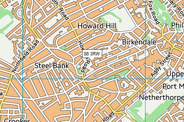 S6 3RW map - OS VectorMap District (Ordnance Survey)