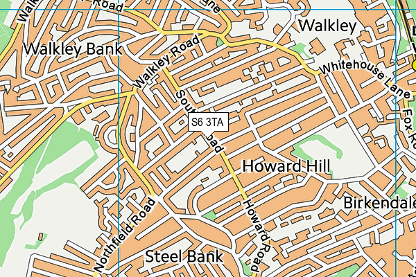 S6 3TA map - OS VectorMap District (Ordnance Survey)